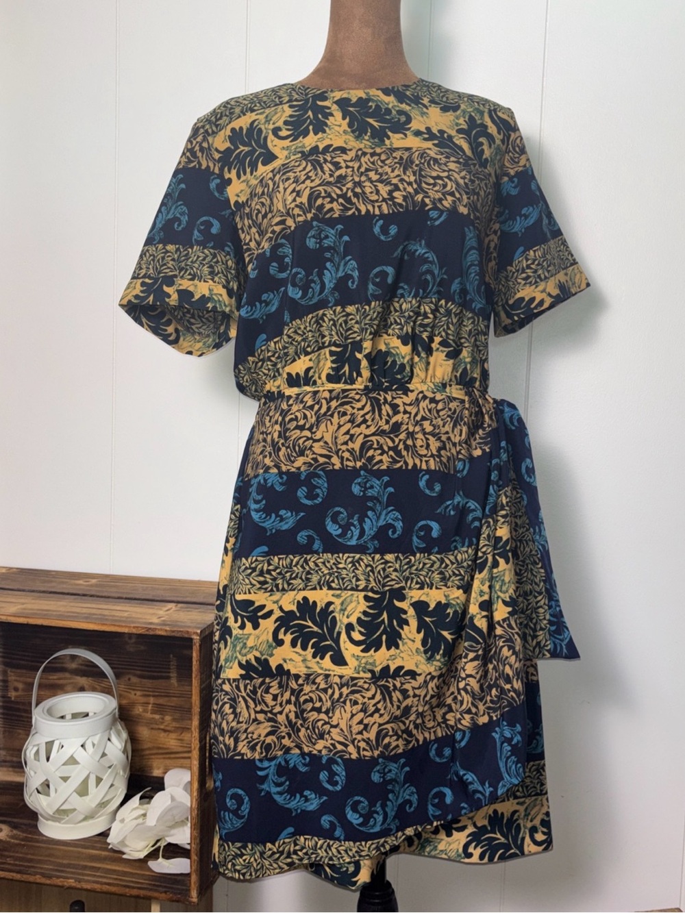Vintage Prophecy By Sag Harbor Women Dress Size 12 Navy/Brown